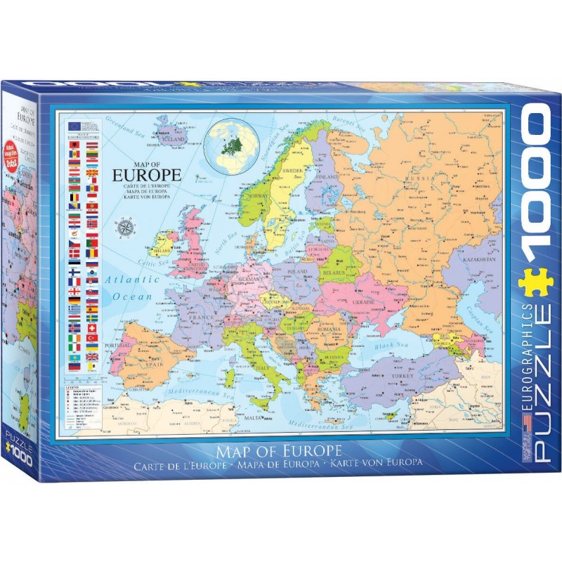 Puzzle Eurographics carte de lEurope de 1000 pièces kubekings fr