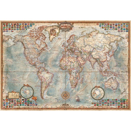 Puzzle Erzieht die Welt, politische Karte (Mini) 1000 Teile - Puzzles Educa