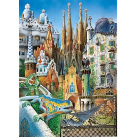 Puzzle Educa Collage Gaudi (Mini) 1000 Teile - Educa Puzzles