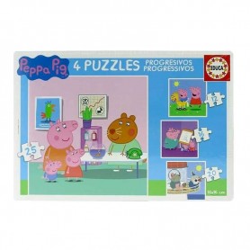 Peppa Pig Progressive pädagogische Puzzle 12 + 16 + 20 + 25 Teile Puzzles Educa - 2