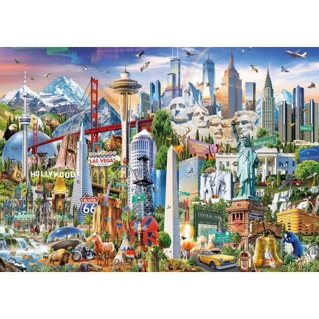 Puzzle erzieht 1500-teilige nordamerikanische Symbole - Puzzles Educa