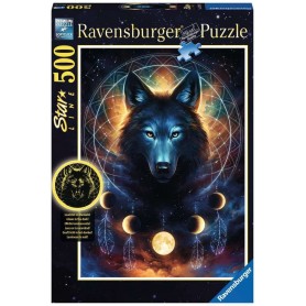 Puzzle Ravensburger 500-teiligen phosphoreszierenden schwarzen Wolf Ravensburger - 1