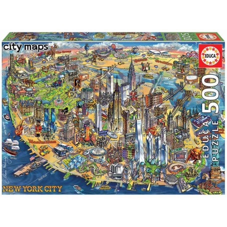 Puzzle Educa Stadtplan von New York von 500 teile - Puzzles Educa