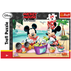 Puzzle Trefl Mickey Mouse Picknick am 24-teiligen Strand Puzzles Trefl - 1