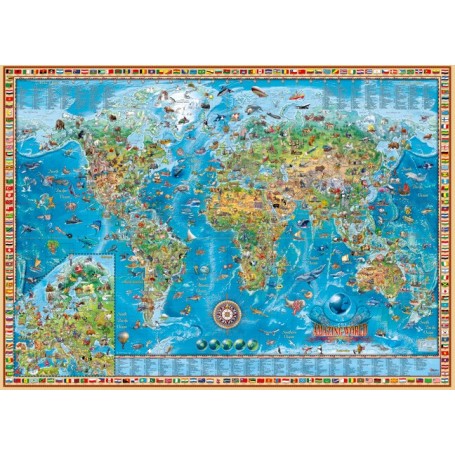 Puzzle Heye Erstaunliche Weltkarte von 2000 teile - Heye