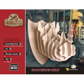 Gepettos Rhino Head Modell 14 Teile - Eureka! 3D Puzzle