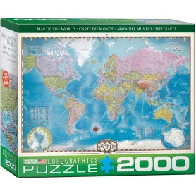 Puzzle Eurographics Karte der Welt 2000 Teile Eurographics - 1