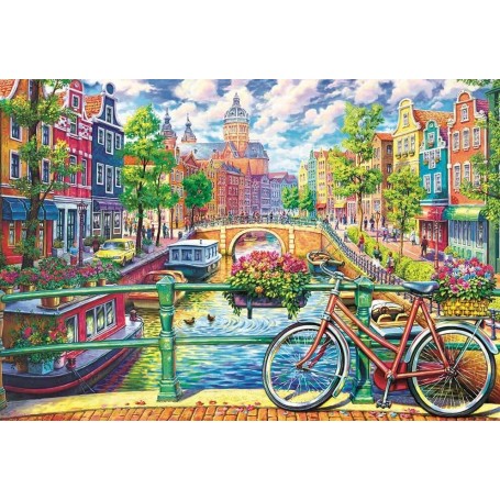 Puzzle Trefl Fahrrad am Amsterdamer Kanal, 1500 Teile Puzzles Trefl - 1