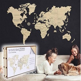 Weltkarte Holz XL - Wooden City Wooden City - 1