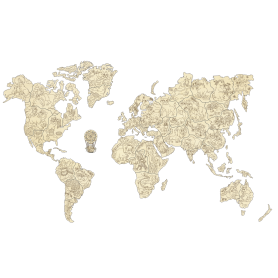 Karte Welt Tiere Holz XL - Wooden City Wooden City - 2