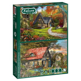 Puzzle Falcon Die Waldhütte 2 x 1000 Teile Falcon - 1