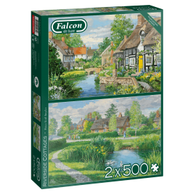 Puzzle Falcon Hütten am Fluss 2 x 500 Pzs Falcon - 1