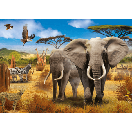 Puzzle Jumbo Tiere der afrikanischen Savanne 500 Teile Jumbo - 1