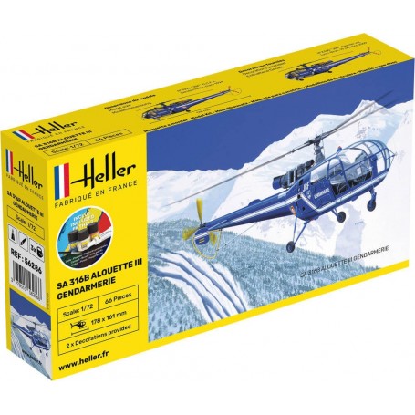 SA 316 Alouette III Gendarmerie - Starter Kit - Hubschraubermodell - Heller Heller - 1