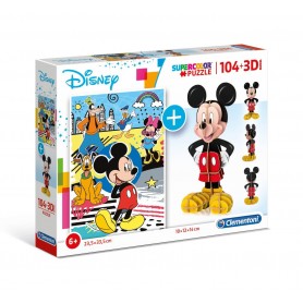 Puzzle Clementoni Mickey Mouse 3D 104 Teile Clementoni - 1