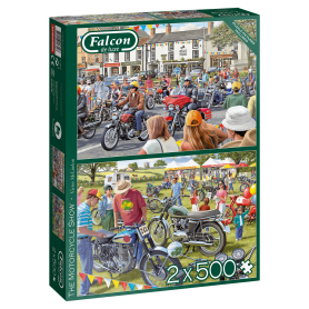 Puzzle Falcon Die Motorradausstellung von 2 x 500 Teile Falcon - 1