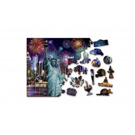 Puzzle Wooden City New York bei Nacht Wooden City - 1