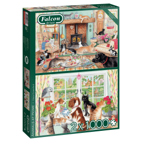 Puzzle Falcon Tiere in einem Haus aus 2 x 1000 Teilen Falcon - 1