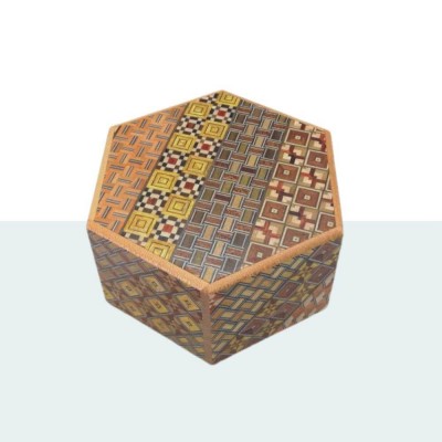 Yosegi Hexagon 6-stufige japanische Box Oka Craft - 1