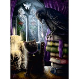 Puzzle Ravensburger Schwarze Katze und Rabe 500 Teile Ravensburger - 1