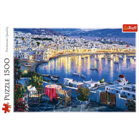 Puzzle Trefl Mykonos bei Sonnenuntergang, Griechenland 1500 Teile Puzzles Trefl - 1