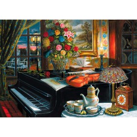 Puzzle Trefl Stilleben mit Klavier, Violine und Blumen 2000 Teile Puzzles Trefl - 1