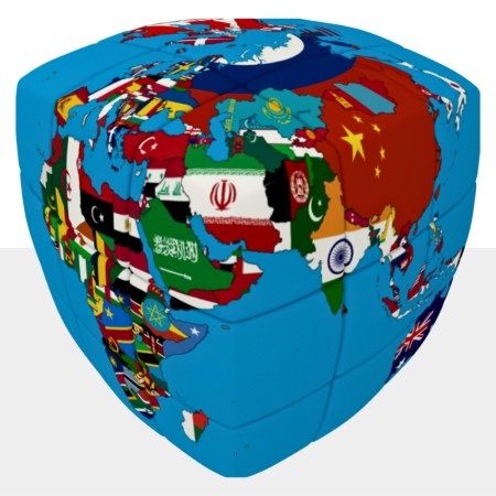 v-cube 3x3 Karte der Politischen Welt