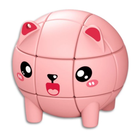 Mini 3x3 Würfel Schlüsselanhänger Q-Moe Tier - Bär - 1