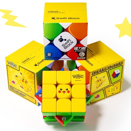 Swift Block 355S 3x3 - Pokémon Pikachu (Magnetic, Springs, Frosted) - Gan Cube