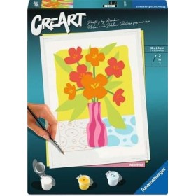 Malen-nach-Zahlen-Set Ravensburger CreArt Trend D – Vase mit orangefarbenen und roten Blumen Ravensburger - 1