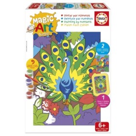 Malen-nach-Zahlen-Set Educa Magic Art Pfau und Papagei (6+) Puzzles Educa - 1