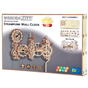 Steampunk Wanduhr - 3D-Holzpuzzle Wooden City Wooden City - 1