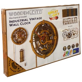 Industrial Vintage Wanduhr - Wooden City 3D-Holzpuzzle Wooden City - 1