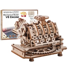 Motor V8 - Mechanisches 3D-Holzmodell Wooden City Wooden City - 1
