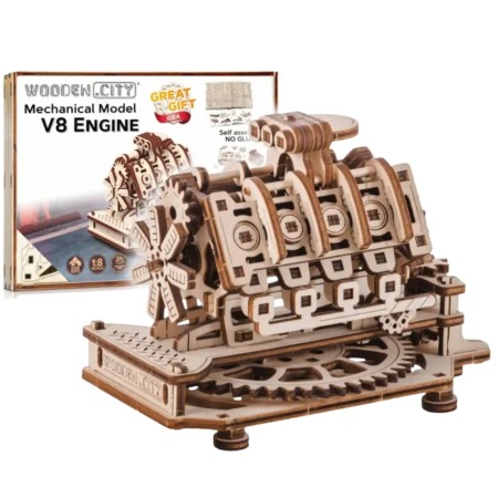 Motor V8 - Mechanisches 3D-Holzmodell Wooden City Wooden City - 1