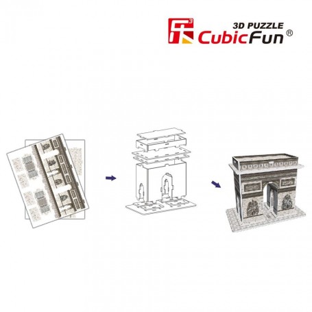 Cubic Fun 3D Puzzle Arc de Triomphe Triumphbogen Paris Frankreich Mittel 