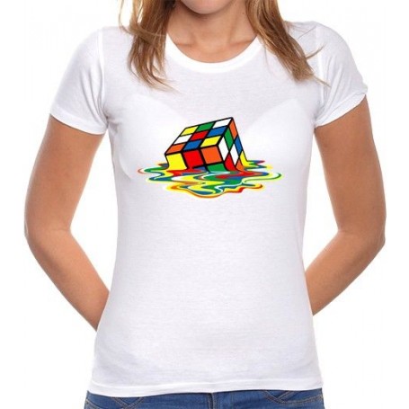 Geschmolzener Rubik's Cube Girl T-Shirt - Kubekings