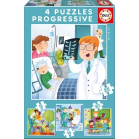 Wachsende pädagogische Puzzle Ich will progressive sein 12-16-20-25 Teilee Puzzles Educa - 1