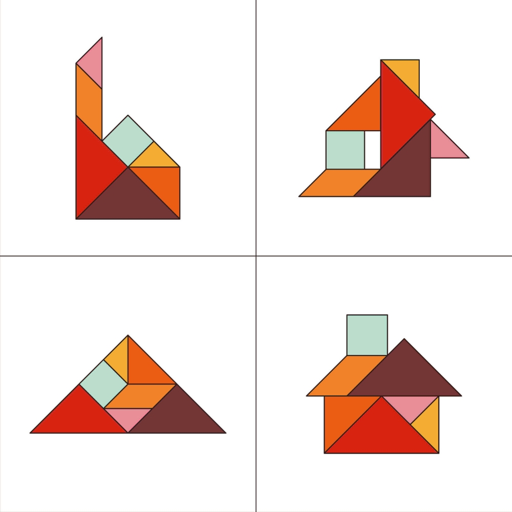 Burgen und Türme Tangram-Figuren