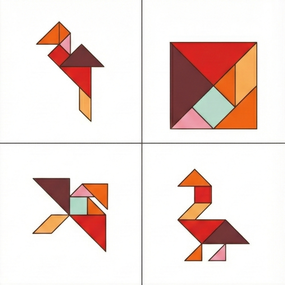 Wie man einen Geier und andere Vögel mit Tangram macht