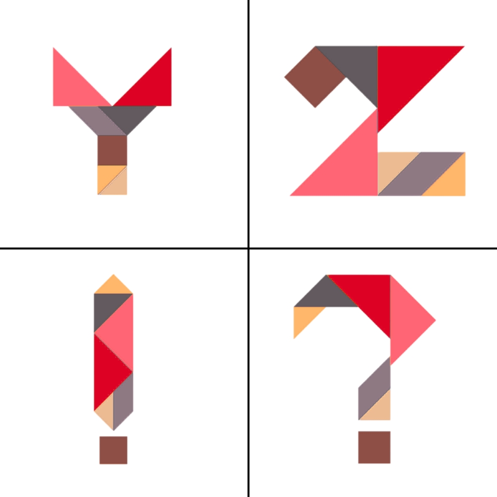 Tangram Buchstaben Alphabet Y Z