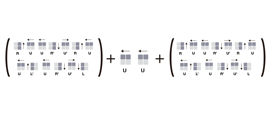 (R U2 R’ U’ R U2 L’ U R’ U’ L) U2 (R U2 R’ U’ R U2 L’ U R’ U’ L)